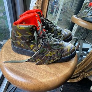 Jeremy Scott x Adidas Camouflage Winged Sneakers